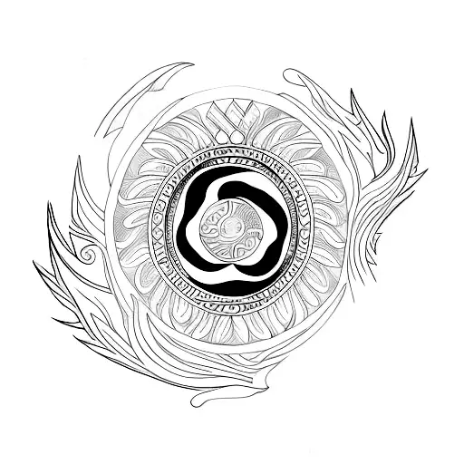 Phoenix Bird With Yin Yang