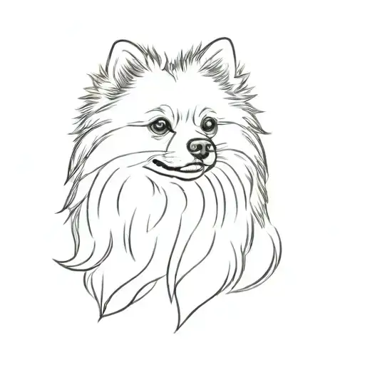 Pomeranian Dog Fine Line