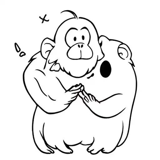 Monkey Holding Hands With Casper The Friendly Ghost