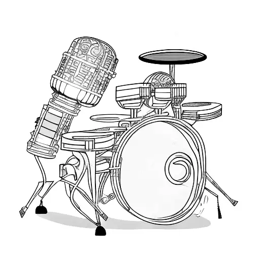 A Drum Set With A Futuristic Cyberpunk Twist