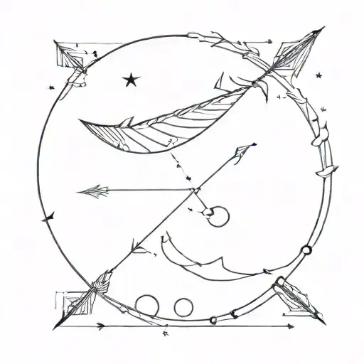 Arrow With Moon Phases Inside