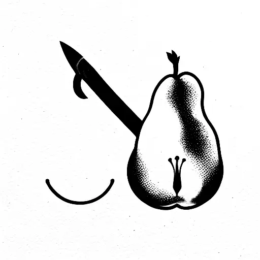 Cute Pear Holding A Sword