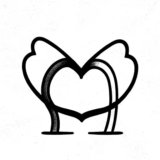 Two Hearts With The Word Love In Between