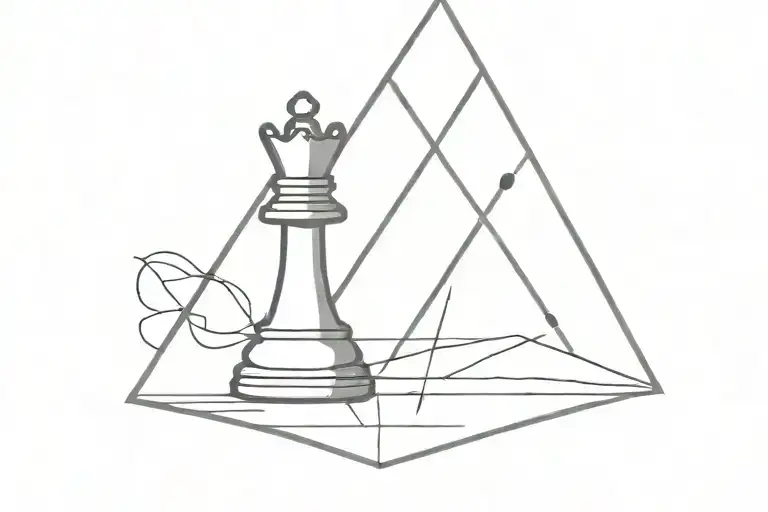 King Chess Piece Inside Triangle