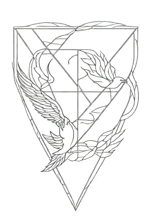 Phoenix Triangle Outline Intertwined