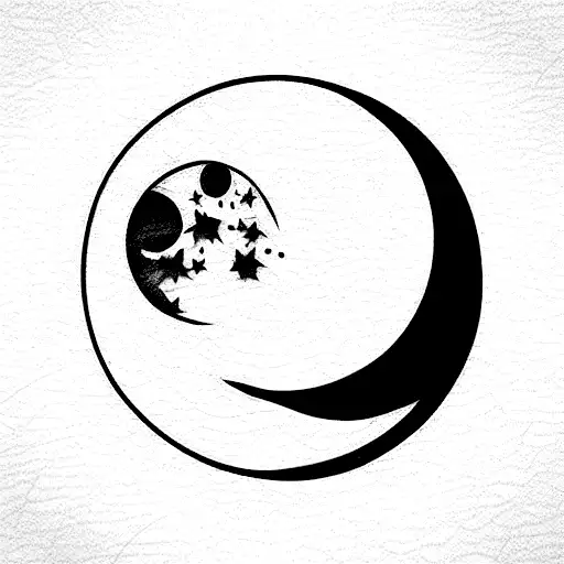 Moon Placed On Top Of A Wooden Stick