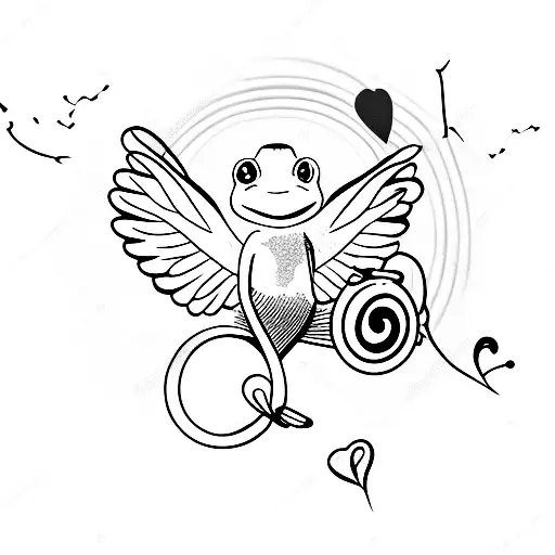 Frog Wearing Angel Wings Singing A Love Song