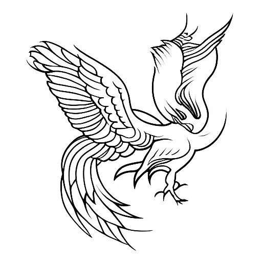 Pheonix Flying In Front Of Sun