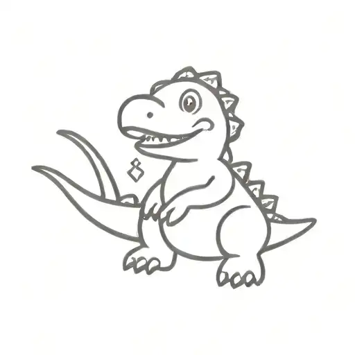 Small Sitting Dinosaur Who Is A Stuffed Animal With A Heart Shape Button On His Belly