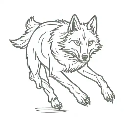 Cartoon Wolf Running