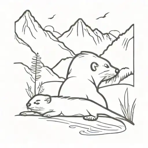 Baby Otter Going On A Quest In The Mountains