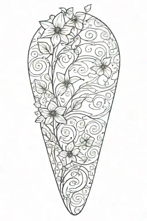 Love Vines Wrapped Around Calf