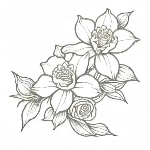 Daffodil And Rose Bouquet