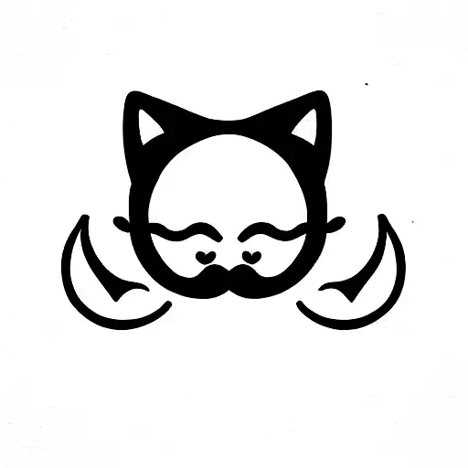 Cat Sith A Fake Moustache Dinking Tea