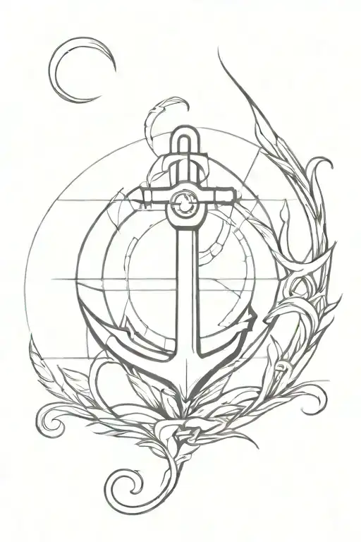 Trident Anchor Compas Neptun Waves