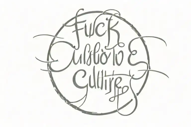Fuck Your Cultire In Gothic Font