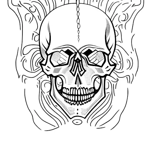 Skull With Liquid Ink