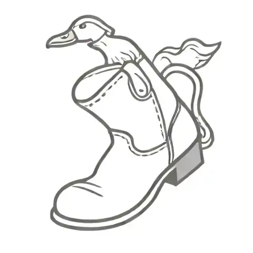Duck Sat In A Cowboy Boot