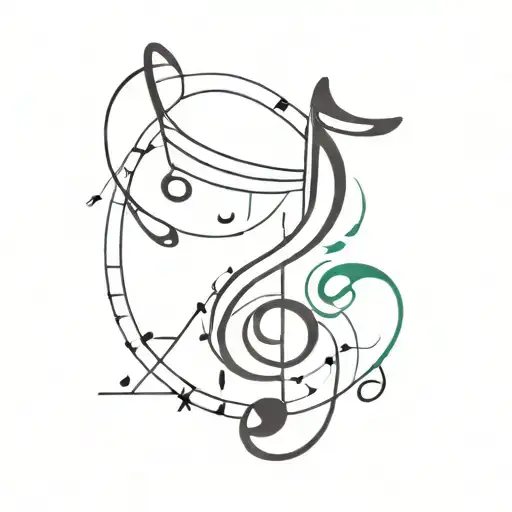 Sagittariu And Music Note Intertwined
