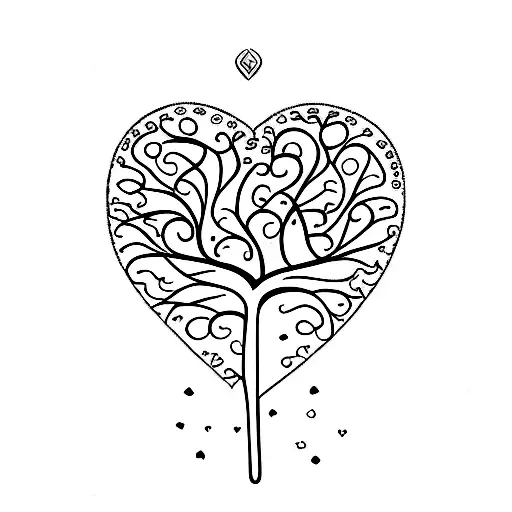 An Intricate Tree With Branches That Form The Shape Of A Heart