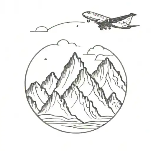 Airplane Flying Over Mountains