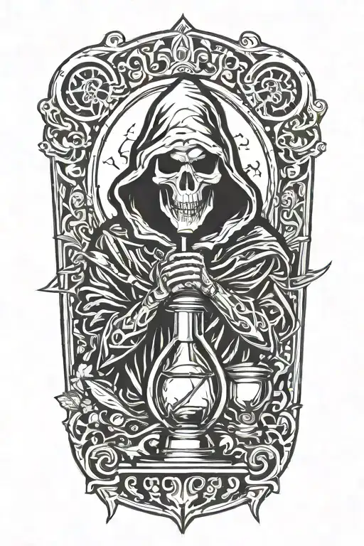 Reaper With Hourglass Hiding
