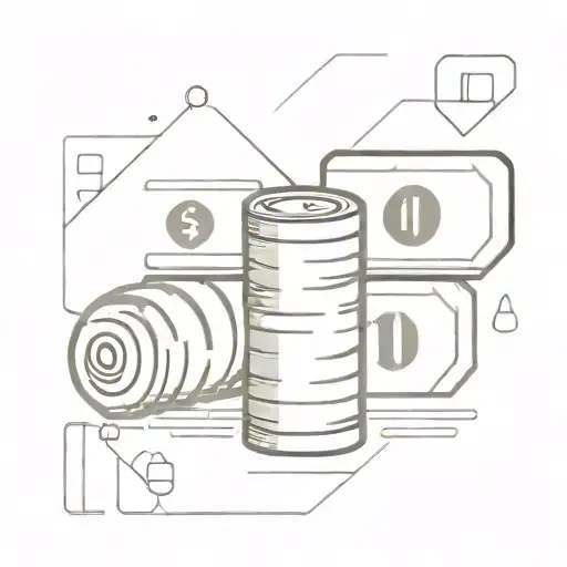 A Minimalist Tattoo Of A Stack Of Money With A Subtle Geometric Pattern In The Background