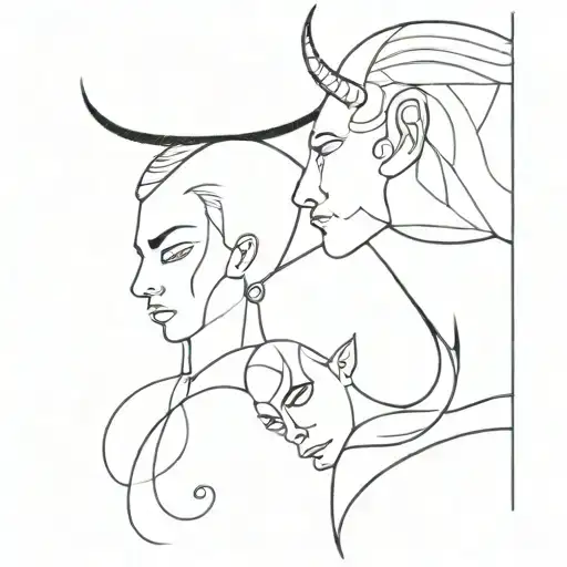 The Devil And The Angel Whisper In The Ears Of The Third One Is Closed