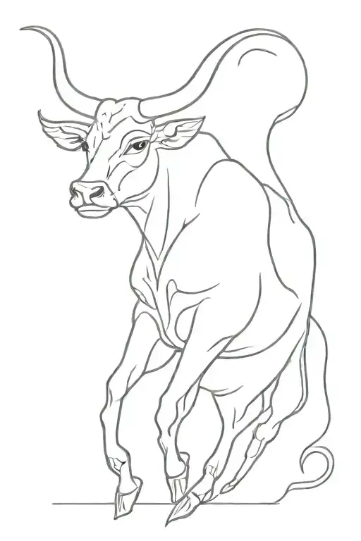 Half Sleeve Tattoo Fine Line Taurus