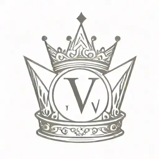 The Letter V As Focal Point With A Crown On Top