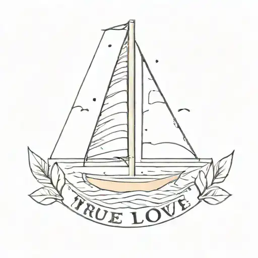 Sailboat With True Love Written Across