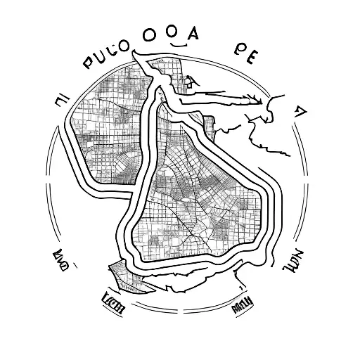 Puerto Rico Map Outline With A Black House Icon On Ponce And A Black Heart On Mayaguez