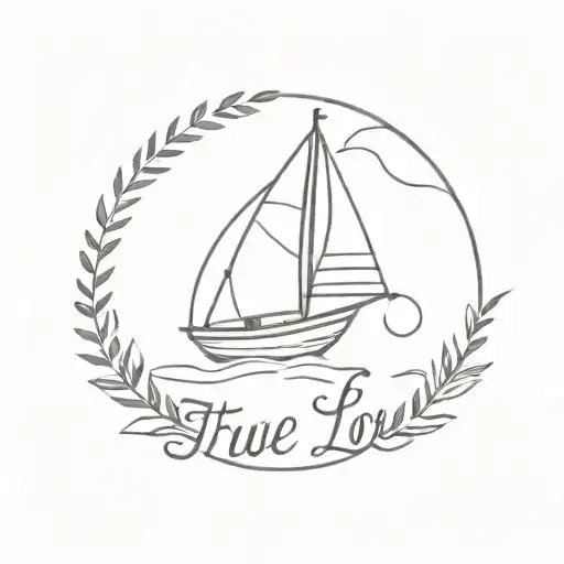 Sailboat With True Love Written Across