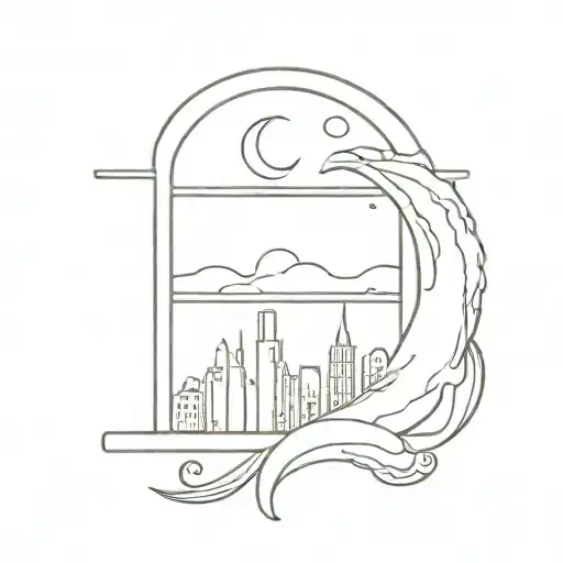 Crescent Moon At Window