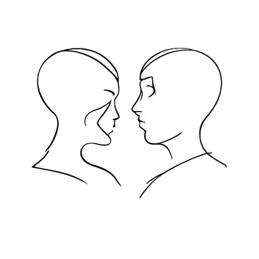 Pair Tattoo In The Form Of A Symbol Of A Personifying Attitude