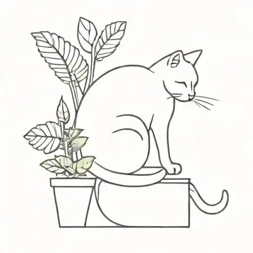 Cat In A House Plants