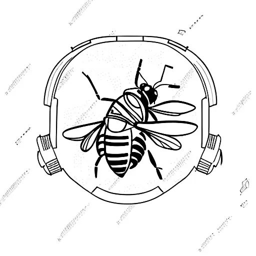 Honeybee Flies In Space Wearing An Astronaut Helmet