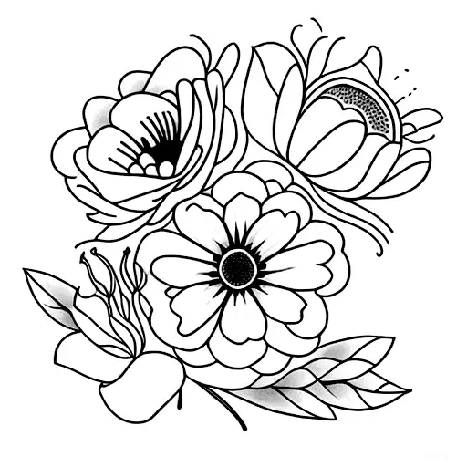 Bouquet Of 3 Birth Flowers