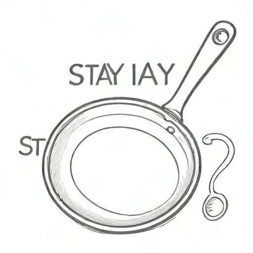 Frying Pan With The Word Stay Inside It