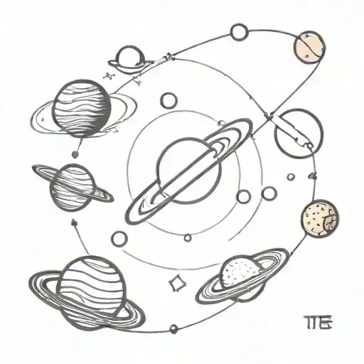 Coffe And Space Surrounded By Planets