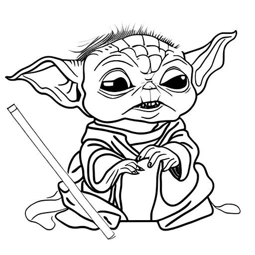 Baby Yoda Line Art