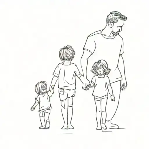 Father With Two Kids