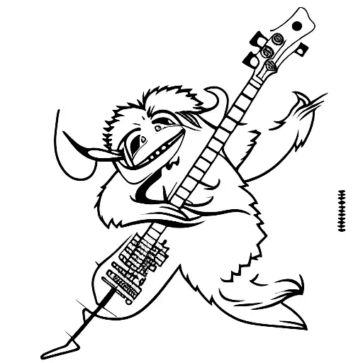 A Yeti Playing A Bass Guitar