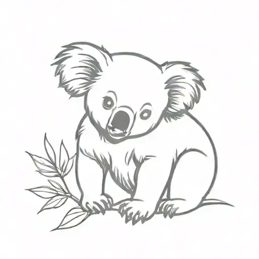 Baby Koala Minimalist Silhouette
