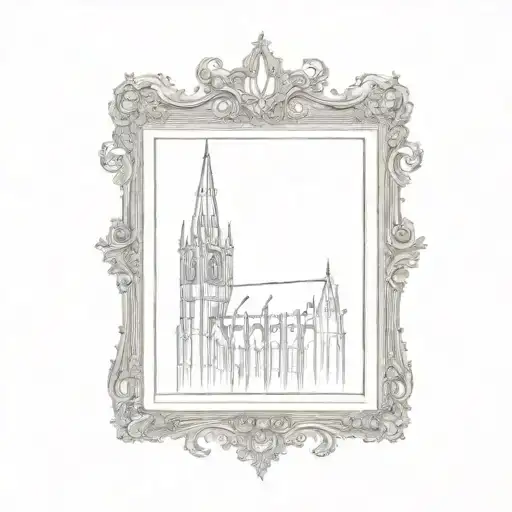 Gothic Architecture In A Vintage Picture Frame