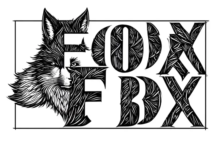 Words 'Fox Box' Made Into A Fox