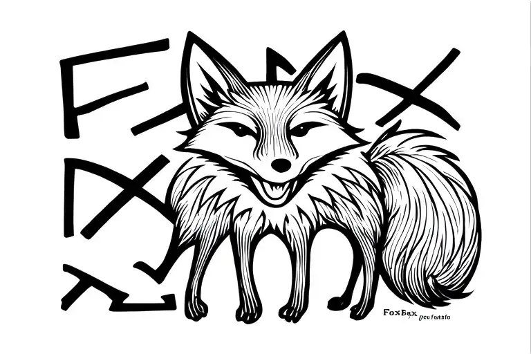 Words 'Fox Box' Made Into A Fox