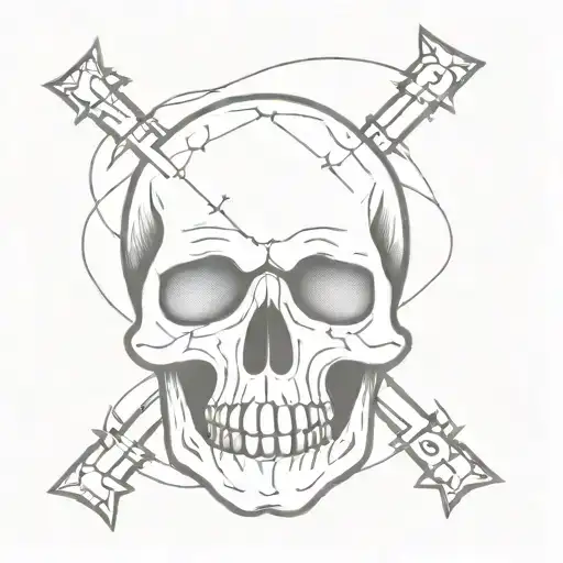 Skull With Crosses For Eyes