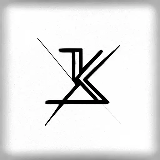 The Lettern V P And K Merged Into One Symbol
