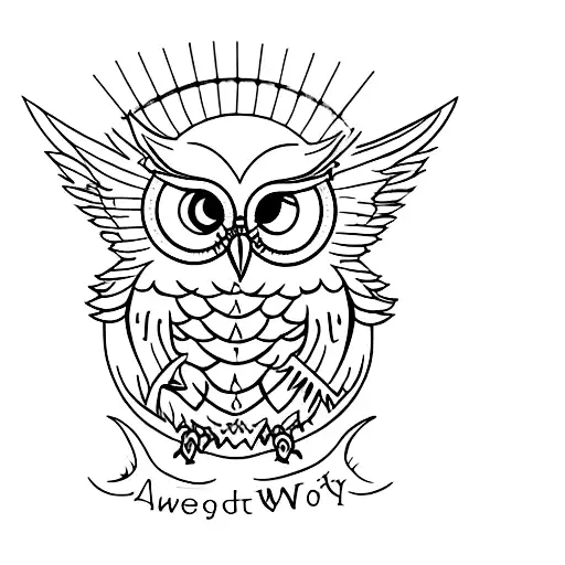 Harry Potter Owl Hedwiga And The Word Always With Golden Snitch